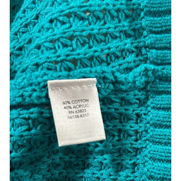 C J Banks Oversize Knit Teal Sweater V-Neck Long Sleeve Size 2X VGC - Picture 4 of 5